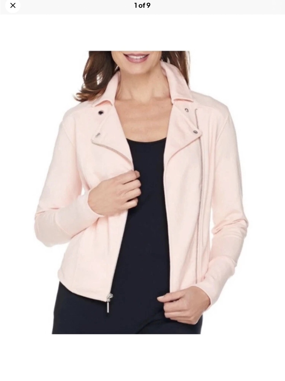 H by Halston Pastel Pink Moto-Style Jacket